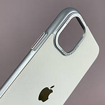 Чохол для Apple iPhone 11 джинсовий чохол з металевою рамкою на телефон айфон 11 білий o6u, фото 3