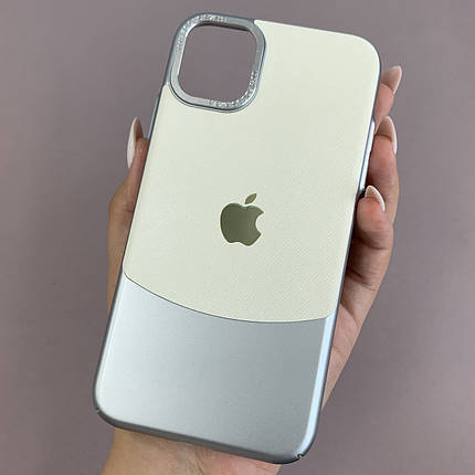 Чохол для Apple iPhone 11 джинсовий чохол з металевою рамкою на телефон айфон 11 білий o6u, фото 1