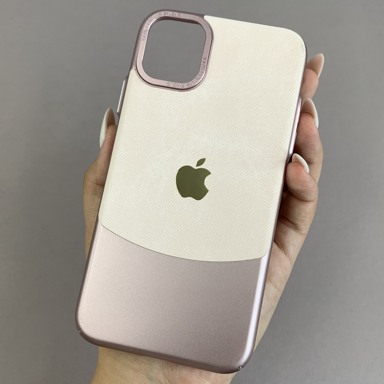 Чохол для Apple iPhone 11 джинсовий чохол з металевою рамкою на телефон айфон 11 рожевий o6u