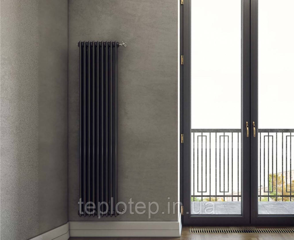 Вертикальний радіатор Zehnder Charleston 3 H-1800мм, L-368мм чорний