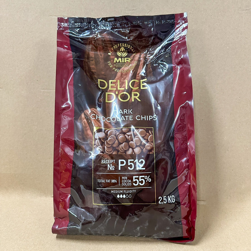 Шоколад чорний P512 55% Delice D`OR (2,5кг упаковка)