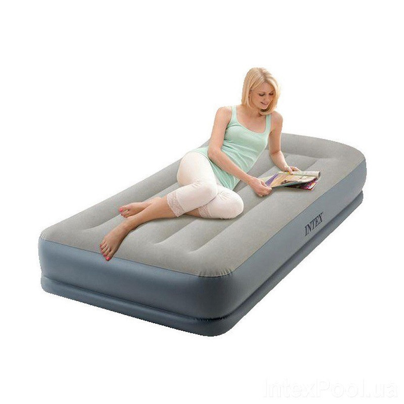 Надувний матрац одномісний велюр (99х191х30 см) Intex 64116