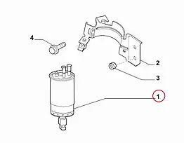 Паливний фільтр на Fiat Qubo, Peugeot Bipper, Citroen Nemo (2008-...) 1.3, 77363804, 1606384980, 77366565