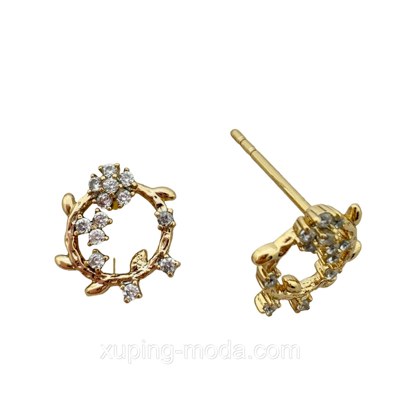 Жіночі сережки ксюпінг. 10 мм. 18 к, фото 1