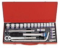 Набор торцевых головок 1/2" 10-32 мм King Tony с трещоткой 24 пр. (4533MR)