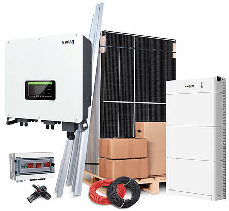Гібридний сонячний комплект Sofar HYD 5KTL-3PH 5kW + накопичувач енергії, фото 1