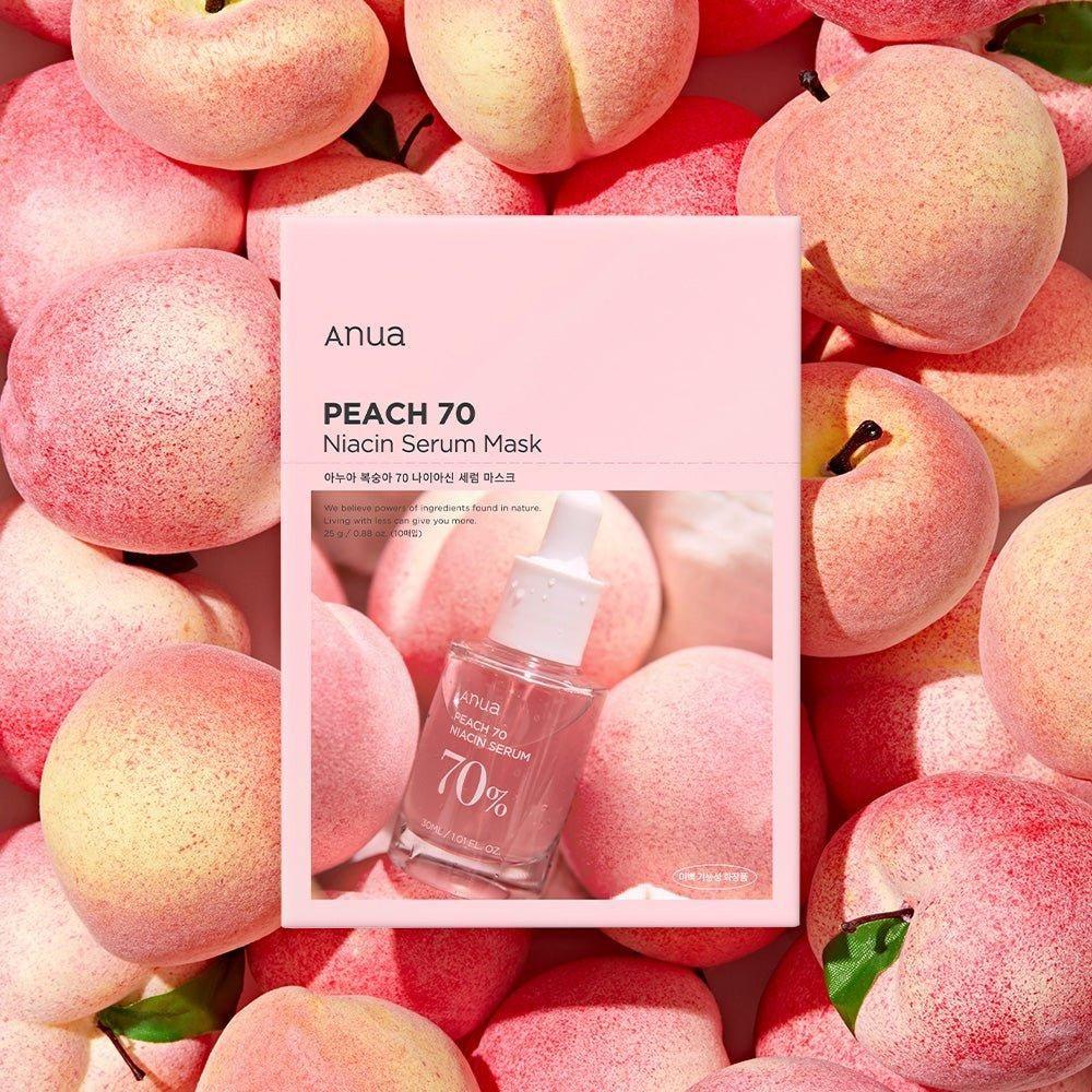 Тканинна маска для обличчя з освітлювальним ефектом Anua Peach 70 Niacin Serum Mask