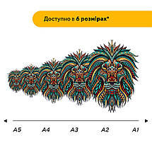 Пазл дерев'яний Загадковий Лев, А5, Картонна коробка, фото 3