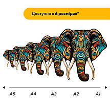 Дерев'яний пазл Таємничий Слон, А1, Дерев'яна коробка, фото 3