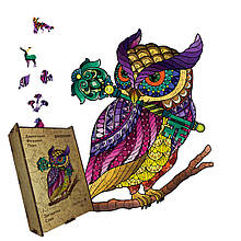 Пазл дерев'яний Загадкова Сова, А5, Картонна коробка