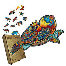 Пазл дерев'яний Сім'я Черепах, А5, Картонна коробка