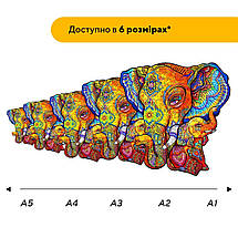 Пазл дерев'яний Сім'я Слоників, А5, Картонна коробка, фото 3