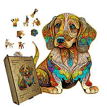 Пазл дерев'яний Загадкове Цуценя, А5, Картонна коробка