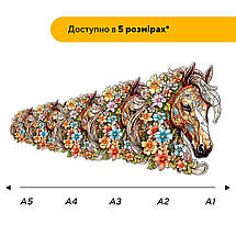 Пазл дерев'яний Загадковий Кінь, А5, Картонна коробка, фото 3