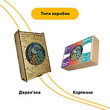 Пазл дерев'яний Мандала Павлін, А5, Картонна коробка, фото 4