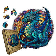 Пазл дерев'яний Таємничий Дракон, А5, Картонна коробка