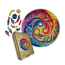 Пазл дерев'яний Мандала Спіральне Втілення, А5, Картонна коробка