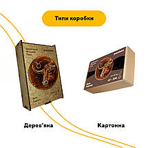 Пазл дерев'яний Знак Зодіаку Телець, А5, Картонна коробка, фото 4
