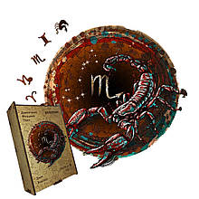 Пазл дерев'яний Знак Зодіаку Скорпіон, А5, Картонна коробка
