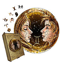 Пазл дерев'яний Знак Зодіаку Близнюки, А5, Картонна коробка