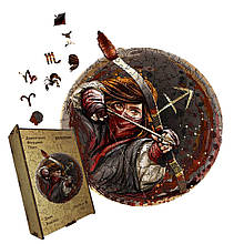 Пазл дерев'яний Знак Зодіаку Стрілець, А5, Картонна коробка