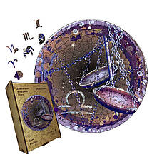 Пазл дерев'яний Знак Зодіаку Терези, А5, Картонна коробка