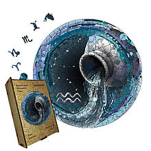 Пазл дерев'яний Знак Зодіаку Водолій, А5, Картонна коробка