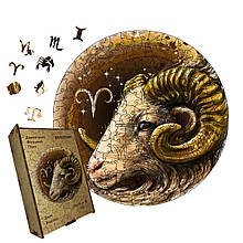 Пазл дерев'яний Знак Зодіаку Овен, А5, Картонна коробка