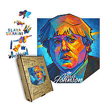 Пазл дерев'яний Борис Джонсон, А5, Картонна коробка