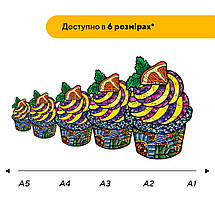 Пазл дерев'яний Апетитний Кексик, А5, Картонна коробка, фото 3