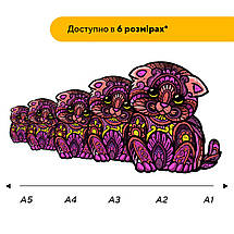 Пазл дерев'яний Казкове Кошеня, А5, Картонна коробка, фото 3