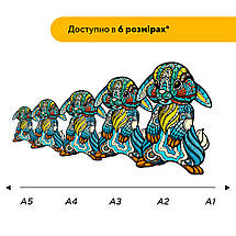 Пазл дерев'яний Казкове Зайченя, А5, Картонна коробка, фото 3