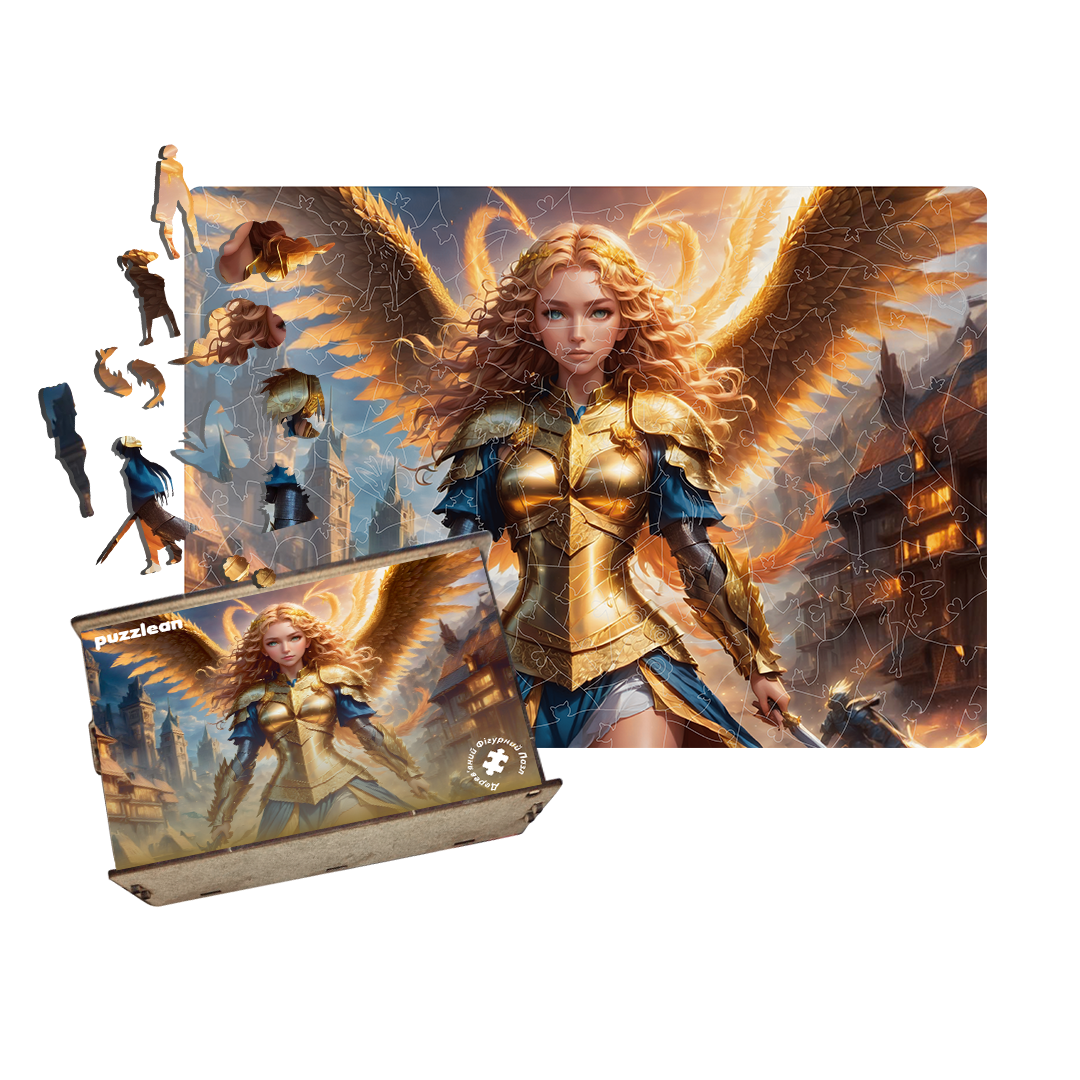 Пазл дерев'яний Аніме Феєричні Крила, А5, Картонна коробка