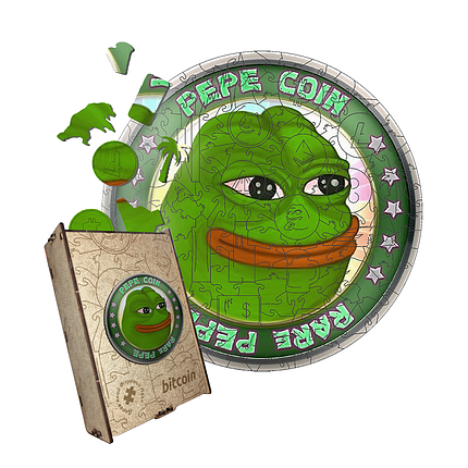 Пазл дерев'яний Пепе Pepe Coin, А1, Картонна коробка, фото 1