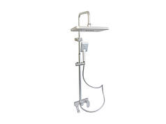 Душова система -3 функції, алюміній, верхній + ручний душ, настінна штанга MRS-AL-C4(Almn)