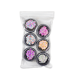 Набір блискіток для дизайну нігтів 6 кольорів в упаковці (GC-38)