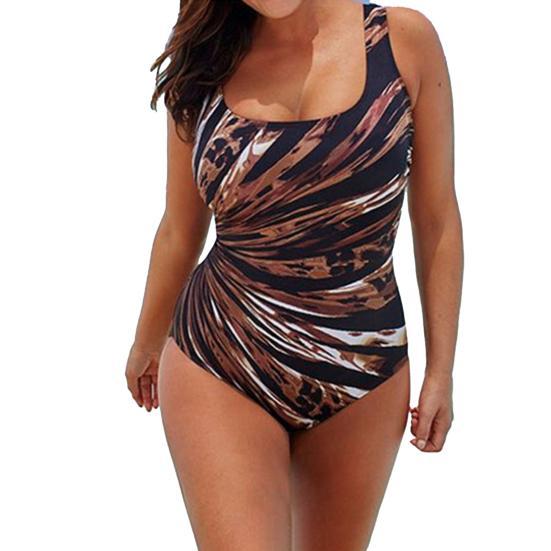 Злитий купальник жіночий коричневого великого розміру