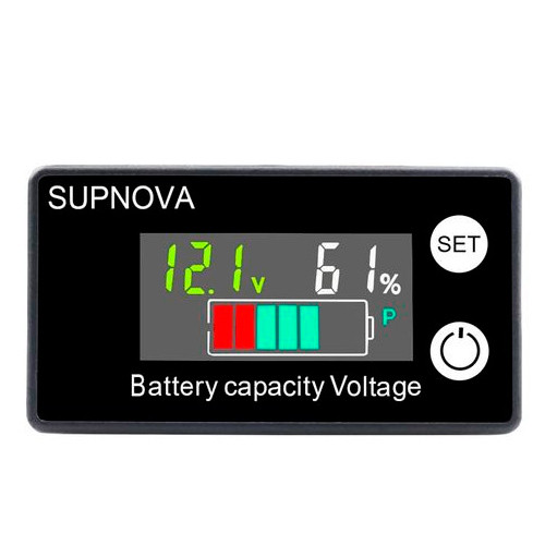 Індикатор заряду акумулятора % вольтметр 8-100В Li-ion LiFePO4, SUPNOVA, фото 1