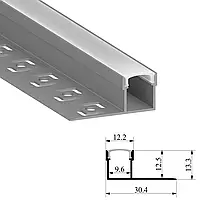 Профіль для монтажу в плитку анодований алюмінієвий LLS21-3 і матовий розсіювач (Комплект 3м.)