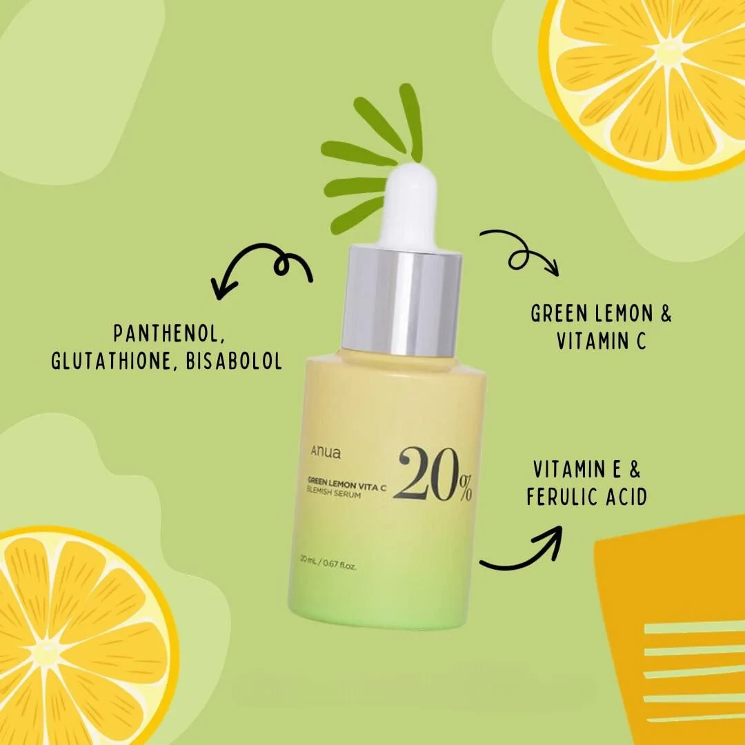 Сироватка для обличчя з вітаміном С Anua Green Lemon Vita C Blemish Serum 20 мл, фото 1
