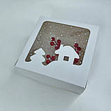 Коробка для бенто-торта, 170*170*90 мм, з вікном "Будиночок", біла, фото 3