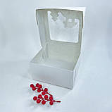 Коробка для бенто-торта, 170*170*90 мм, з вікном "Будиночок", біла, фото 2