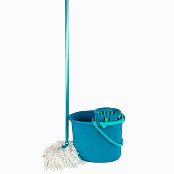 Набір для прибирання: відро на 15л, швабра та моп круглий мотузковий