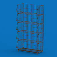 Стелаж «Хлібний» 5 кошиків, чорний