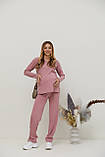 Костюм для вагітних Рожевий Костюм у рубчик для вагітних і годувальниць Костюм із потайною блискавкою, фото 2