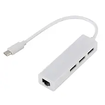 Концентратор адаптер USB 3.1 Type-C — RJ45 LAN (10/100) / 3 port USB 2.0, фото 4