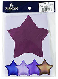 Кулька фольгована PELICAN зірка 18" (45см) сатин бордовий (5ш KNZ