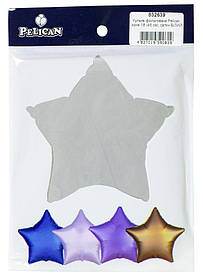 Кулька фольгована PELICAN зірка 18" (45см) сатин білий (5шт) KNZ