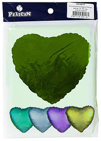 Кулька фольгована PELICAN серце 18" (45см) Салатний (5шт) KNZ