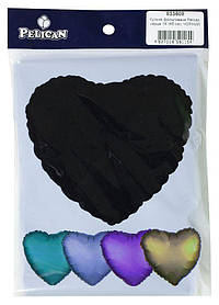 Кулька фольгована PELICAN серце 18" (45см) Чорний (5шт) KNZ